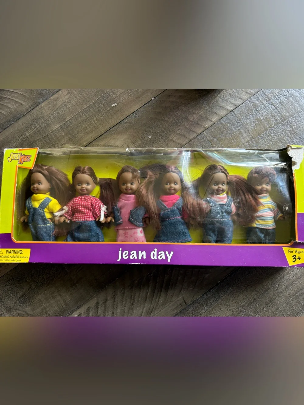 Vintage Just Kidz Jean Day 6 Doll Set New in Box Discontinued Kmart